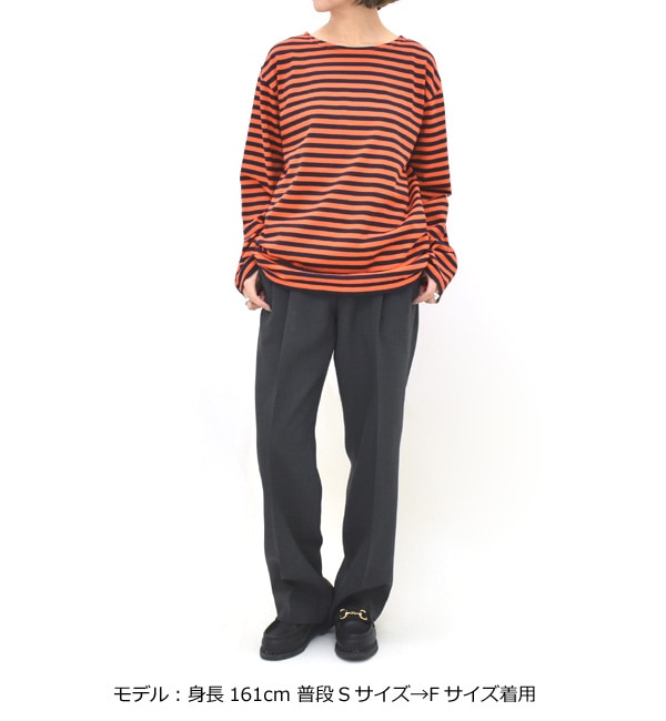 THE SHINZONE ���󥾡��� �ޥ��ܡ�����T����� Ĺµ <�������󥫥顼> MARINE BORDER LONG SLEEVE TEE 24SMSCU14 ��ǥ�����������̵����