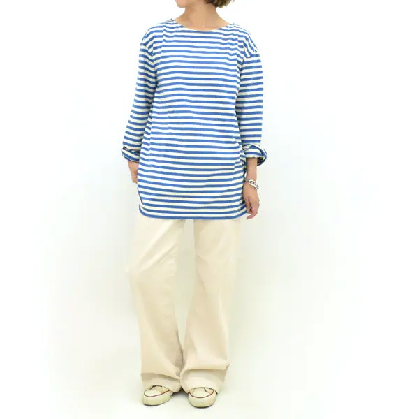 THE SHINZONE ���󥾡��� �ޥ��ܡ�����T����� Ĺµ <�������󥫥顼> MARINE BORDER LONG SLEEVE TEE 24SMSCU14 ��ǥ�����������̵����