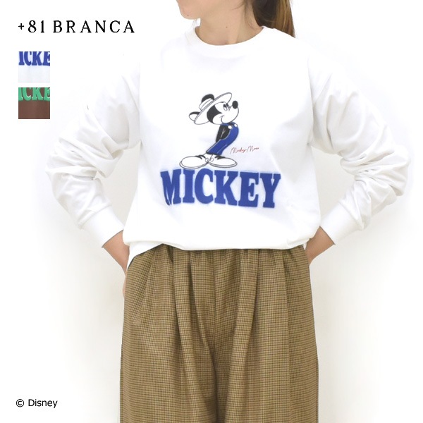 81 BRANCA/ハチイチブランカ/Mickey L/S Tee ミッキーマウスロンT 長袖