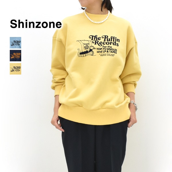 ��26AW��THE SHINZONE ���󥾡��� The Puffin Records SWEAT SHIRT ����ե��å��ץ��ȥ������å� Ĺµ �ȥ졼�ʡ� 26AMSCU09 ��ǥ�����������̵����
