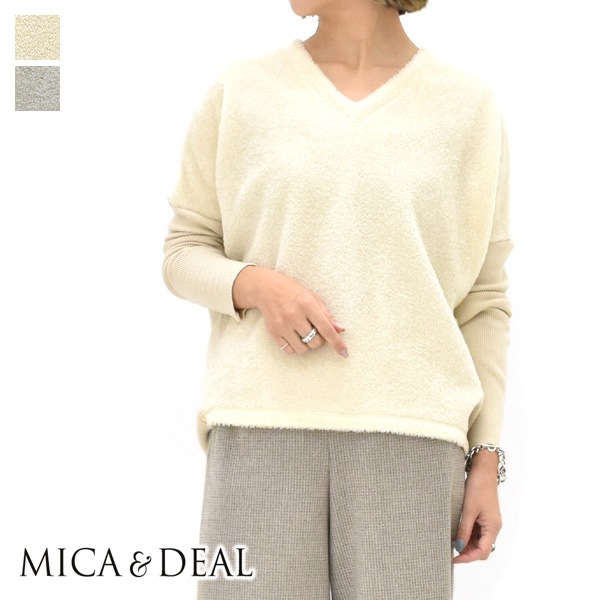 �ڥ�����/40%OFF��MICA&DEAL �ޥ�������ɥǥ����� �ե���ȥס��ɥ�V�ͥå��ץ륪���С� 0125408394 ��ǥ�����������̵���ۡ�25-26WINTER SALE�ۡ����ʡ����Բġ�