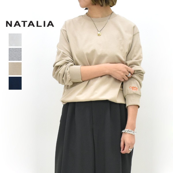 NATALIA �ʥ����ꥢ µ�ɽ�L/S Tee Calm&Easy ����Tee Ĺµ N0080 ��ǥ������ڥ���å��ݥ��Ȳġ�