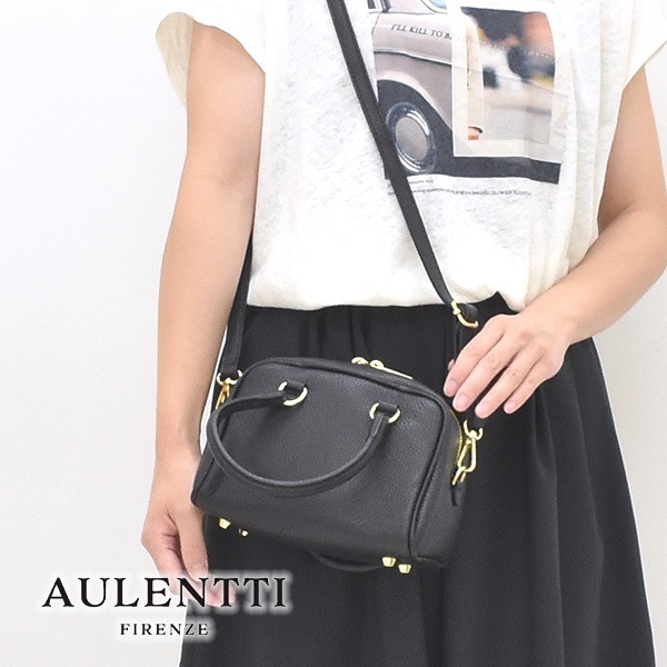 超美品、AULENTTI/オウレンティ　2WAY レザーハンドバッグ MADE IN ITALY】オウレンティ AULENTTI レザー2wayハンドバッグ