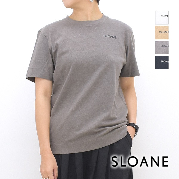 SLOANE スローン ヘンプ×コットンロゴTシャツ ワンポイント 半袖 SL8S 