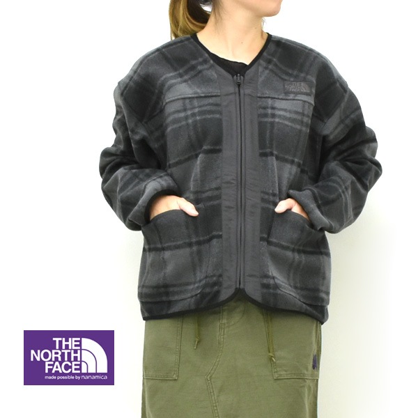 THE NORTH FACE PURPLE LABEL �Ρ����ե����� �ѡ��ץ�졼�٥� PLAS Plaid Fleece Field Cardigan �����å��ե꡼���ե�����ɥ����ǥ����� N25FA038������̵����