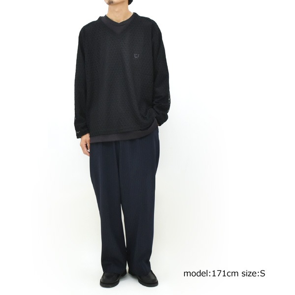 ��25AW��Needles �ˡ��ɥ륺 L/S V-Neck Tee -PE/W Raschel Lace- ��å���졼�� V�ͥå�����T����� RW342������̵����