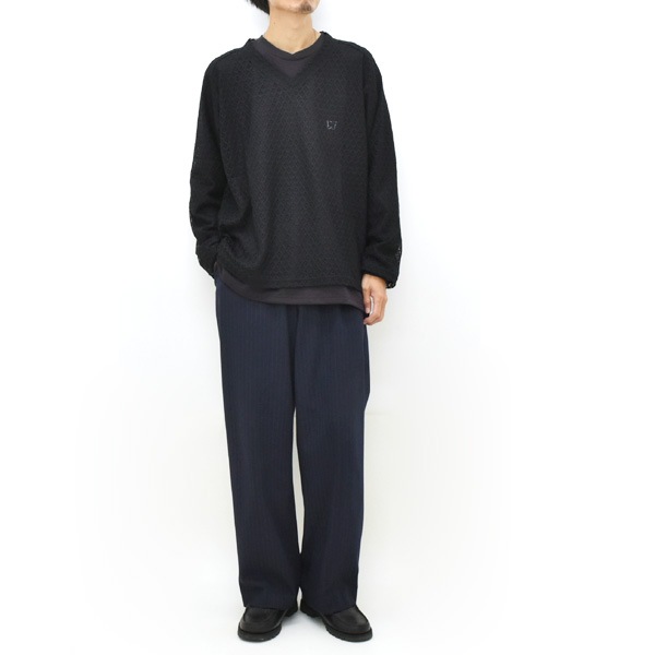 ��25AW��Needles �ˡ��ɥ륺 L/S V-Neck Tee -PE/W Raschel Lace- ��å���졼�� V�ͥå�����T����� RW342������̵����