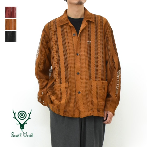 ��25AW��South2 West8 �������ġ��������ȥ����� L/S Cabana Shirt -Poly Lace Jq.- �졼�����Хʥ���� RW609������̵����