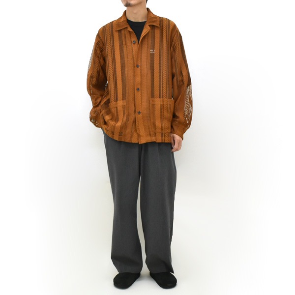 ��25AW��South2 West8 �������ġ��������ȥ����� L/S Cabana Shirt -Poly Lace Jq.- �졼�����Хʥ���� RW609������̵����