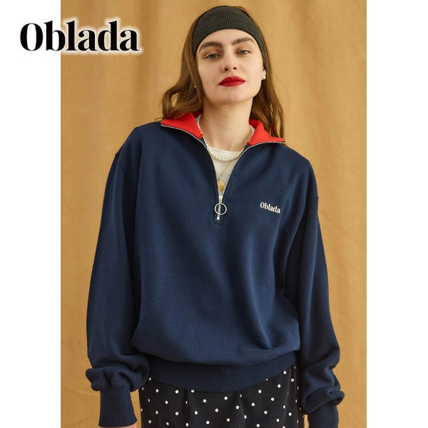 26FW】Oblada オブラダ HALF ZIP SWEAT ハーフジップスウェット