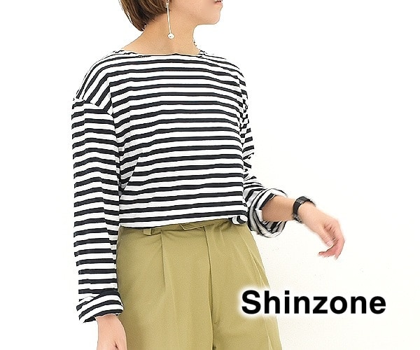 THE SHINZONE ���󥾡��� MARINE BORDER TEE �ޥ��ܡ�����T����� 19SMSCU93 ��ǥ������ڥ���å��ݥ��Ȳġ�
