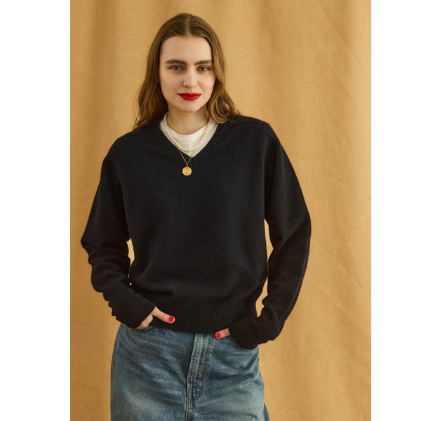 ��26FW��Oblada ���֥�� FILL V-NECK KNIT �ե��� V�ͥå��˥å� �ץ륪���С� Ĺµ F2610KN03 ��ǥ�����������̵����