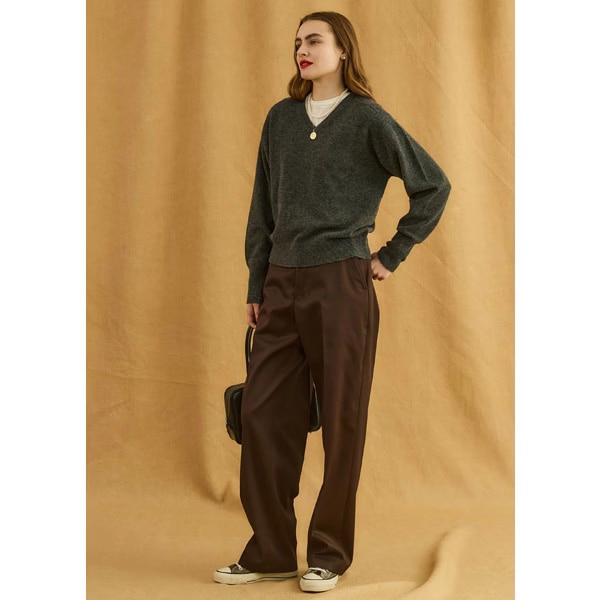 ��26FW��Oblada ���֥�� FILL V-NECK KNIT �ե��� V�ͥå��˥å� �ץ륪���С� Ĺµ F2610KN03 ��ǥ�����������̵����