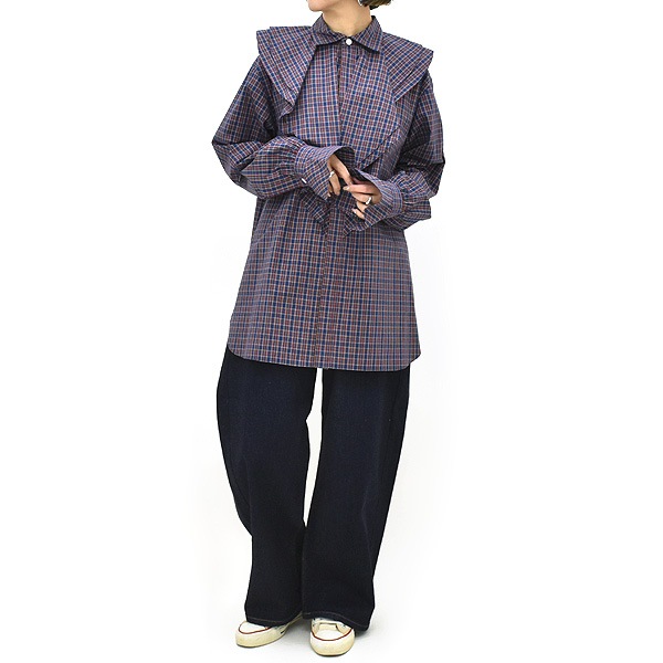 Oblada ���֥�� CHECK RUFFLE BLOUSE �����å���åե�֥饦�� S2610SH06������̵����