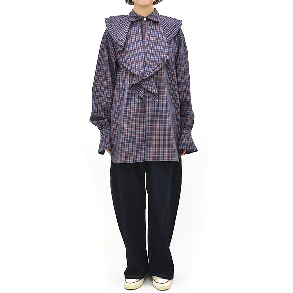 Oblada ���֥�� CHECK RUFFLE BLOUSE �����å���åե�֥饦�� S2610SH06������̵����