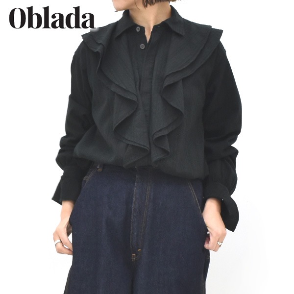 ��26SS��Oblada ���֥�� OVER DYE RUFFLE BLOUSE �����С����� ��åե�֥饦�� S2610SH07������̵����