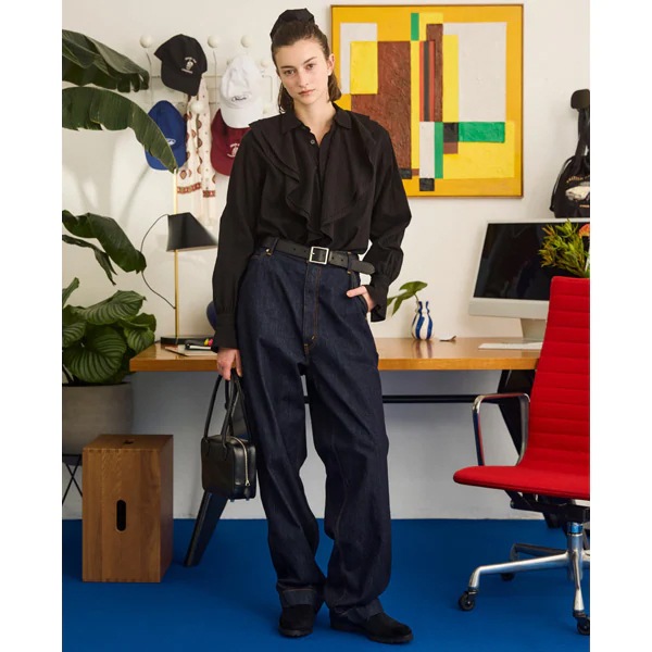 ��26SS��Oblada ���֥�� OVER DYE RUFFLE BLOUSE �����С����� ��åե�֥饦�� S2610SH07������̵����