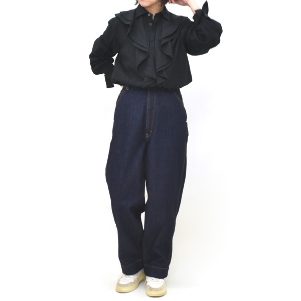 ��26SS��Oblada ���֥�� OVER DYE RUFFLE BLOUSE �����С����� ��åե�֥饦�� S2610SH07������̵����