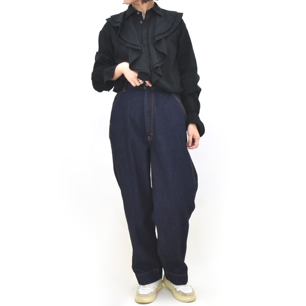 ��26SS��Oblada ���֥�� OVER DYE RUFFLE BLOUSE �����С����� ��åե�֥饦�� S2610SH07������̵����