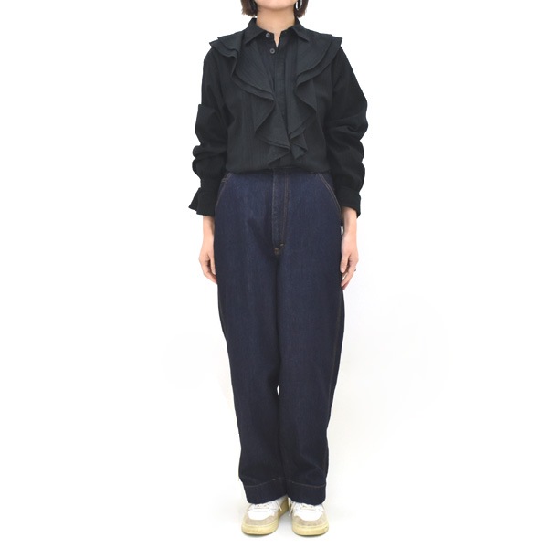 ��26SS��Oblada ���֥�� OVER DYE RUFFLE BLOUSE �����С����� ��åե�֥饦�� S2610SH07������̵����