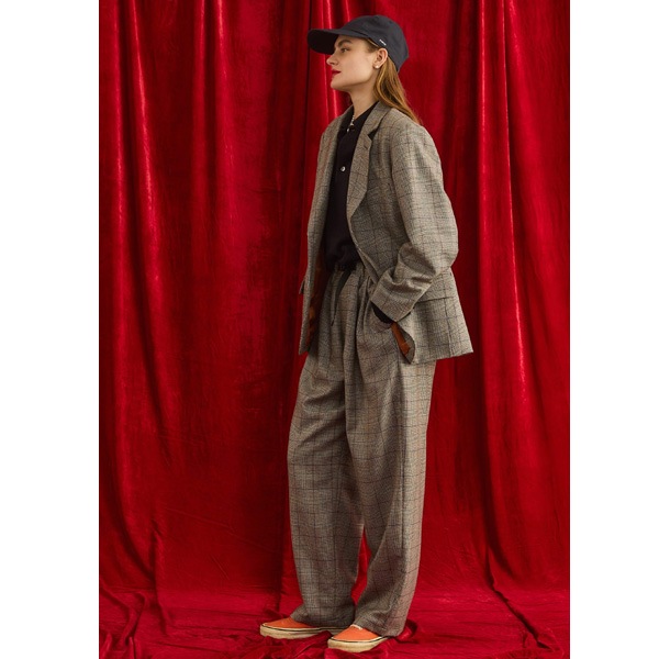 ��26FW��Oblada ���֥�� FINE PANTS CHECK �ե�����ѥ�� �����å� F2610PT15 ��ǥ�����������̵���ۡ����ͽ���