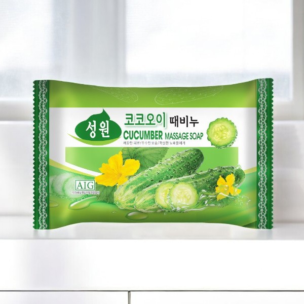 [CUCUMBER BODY SOAP] キュウリ アカスリ 石鹸 150g / せっけん 韓国石鹸 ソープ
