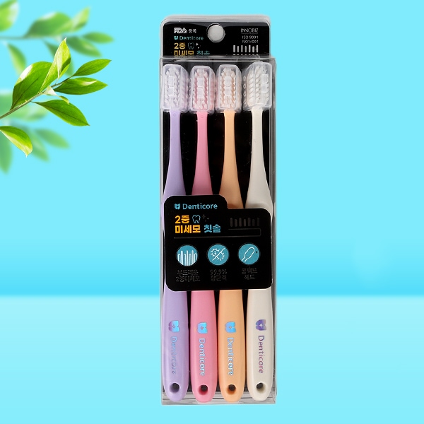 [Denticore]極細毛 歯ブラシ 4本セット/韓国雑貨 韓国商品 柔らかい毛 ハブラシ