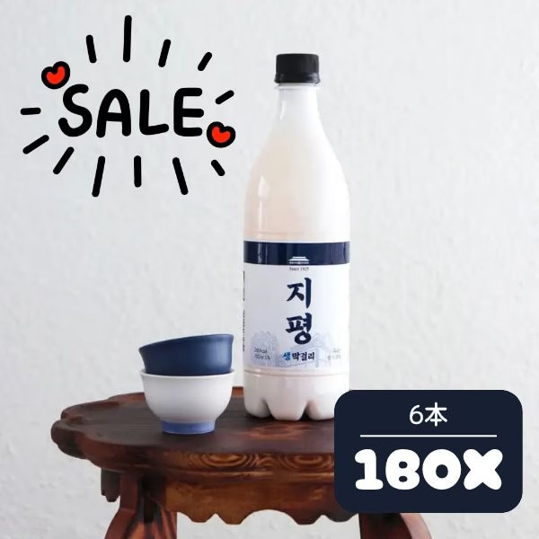 [冷]ジピョン 生 マッコリ 750ml 1箱(6本入り)Alc.5％ / 【賞味期限：2026年11月19日まで】お中元 ギフト 韓国生マッコリ 韓国お酒 伝統酒
