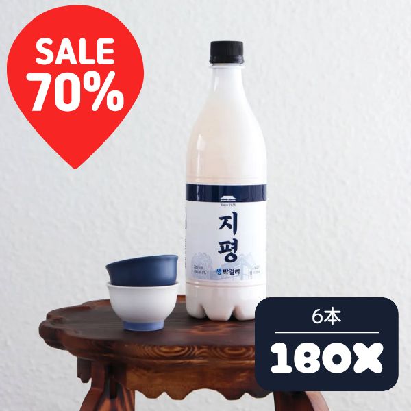 [冷]ジピョン 生 マッコリ 750ml 1箱(6本入り)Alc.5％ /  【賞味期限26/9/12まで】お中元 ギフト 韓国生マッコリ 韓国お酒 伝統酒