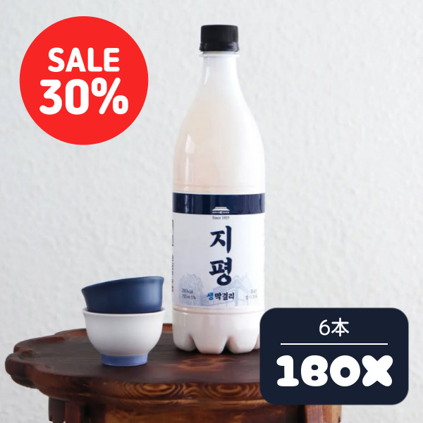 [冷]ジピョン 生 マッコリ 750ml 1箱(6本入り)Alc.5％ / お中元 ギフト 韓国生マッコリ 韓国お酒 伝統酒