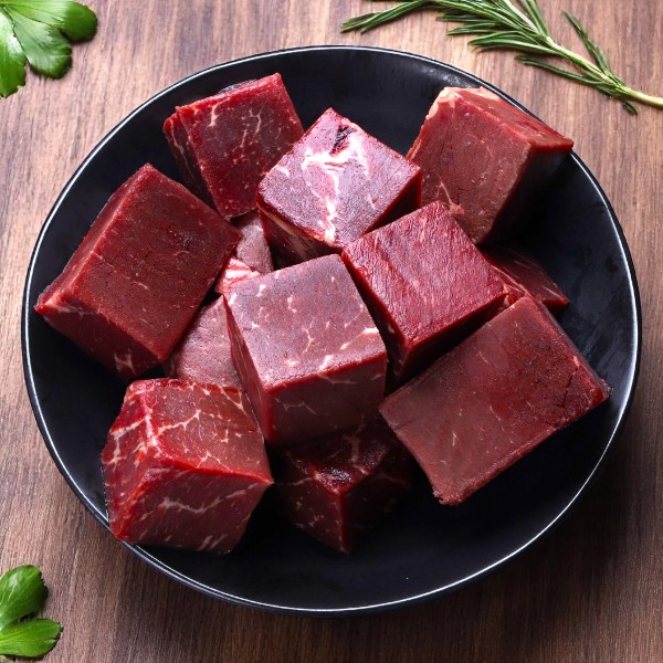 [凍]牛トップサイド カット 1kg / 牛うちもも カブリ無 柔らか赤身 脂控えめ