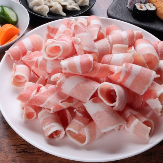 [凍] 豚バラ 薄切り 丸形 2mm 約500g / 薄切り ロール 旨み極上 ジューシー しゃぶしゃぶ 焼肉用