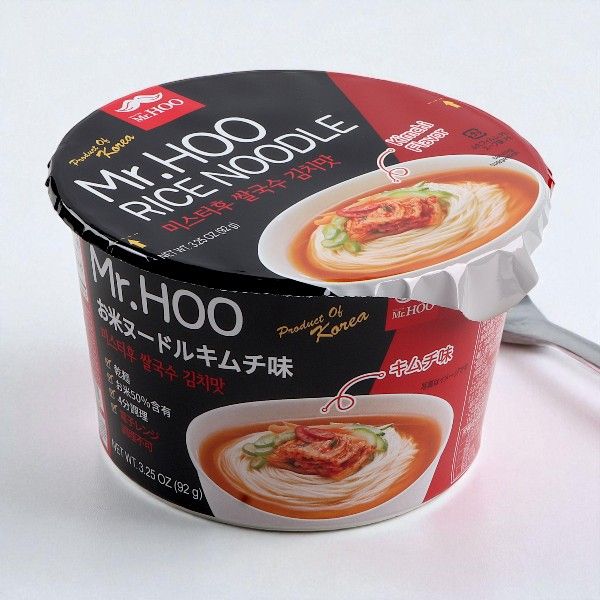 Mr.Hoo] お米ヌードル キムチ味 92g / 旨辛スープがクセになる | 韓国