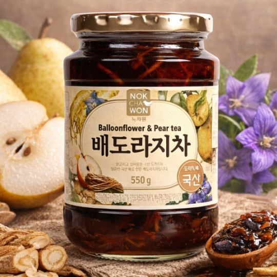[緑茶園] 梨 キキョウ茶 550g / 梨ドラジ茶 伝統茶 健康茶 韓国お茶 韓国飲料 韓国ドリンク 韓国食品 お歳暮