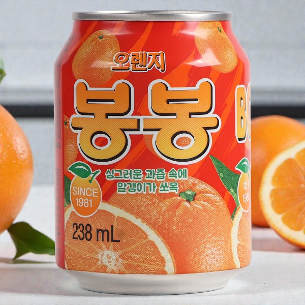 [ヘテ] オレンジ ボンボンジュース (缶) 238ml / ボンボン 韓国飲み物 ドリンク