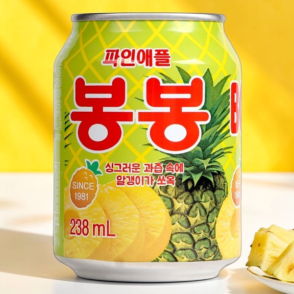[ヘテ] パイナップル ボンボンジュース (缶) 238ml / ボンボン 韓国飲み物 ドリンク
