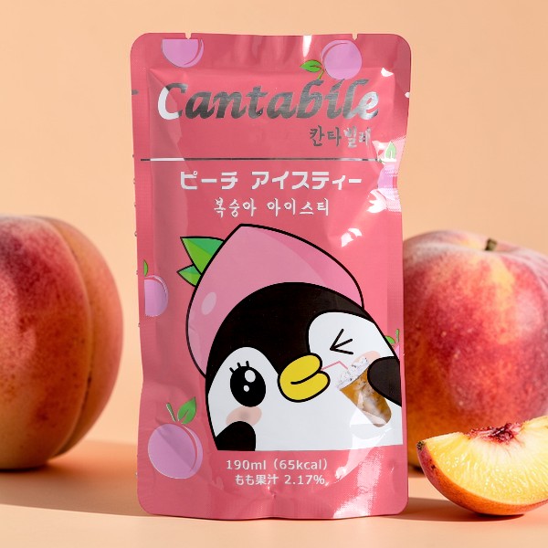 [カンターピレ] ピーチ アイスティー 190ml / 韓国ドリンク 桃アイスティー パウチ飲料　