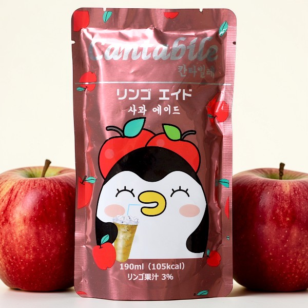 [カンターピレ] リンゴエイド 190ml / 爽やか甘さ すっきり後味 韓国ドリンク パウチ飲料　