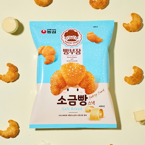 [農心] パン部長の塩パン 55g  /  韓国お菓子 サクサク 甘じょっぱい 人気スナック