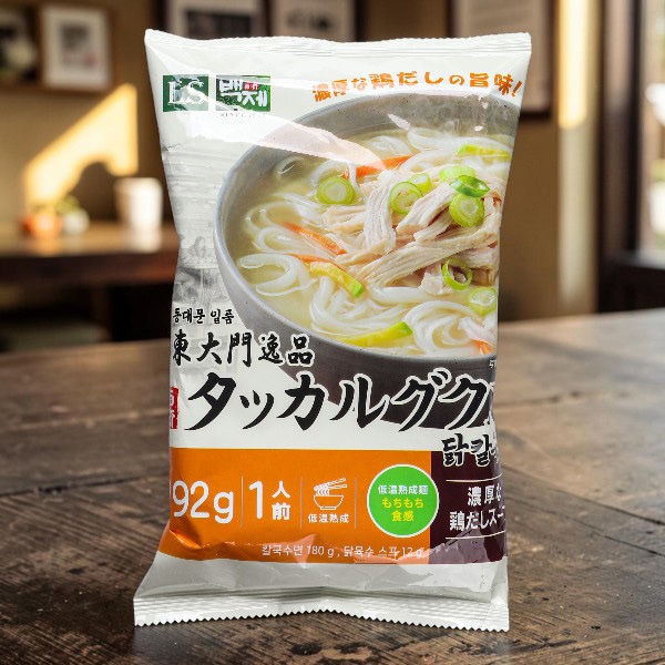 [白斎] タックカルグクス 192g・1人前 / 韓国伝統 鶏だしカルグクス もちもち手打ち風麺