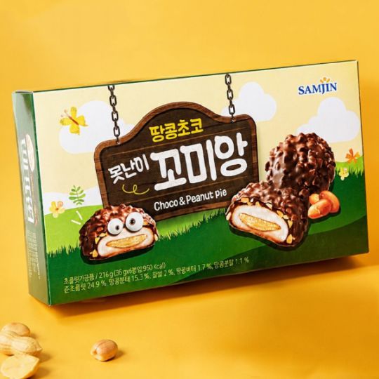 [SAMJIN] コミアン 216g / ピーナッツ餅チョコパイ 韓国お菓子 個包装 韓国スイーツ チョコレート ナッツ おやつ