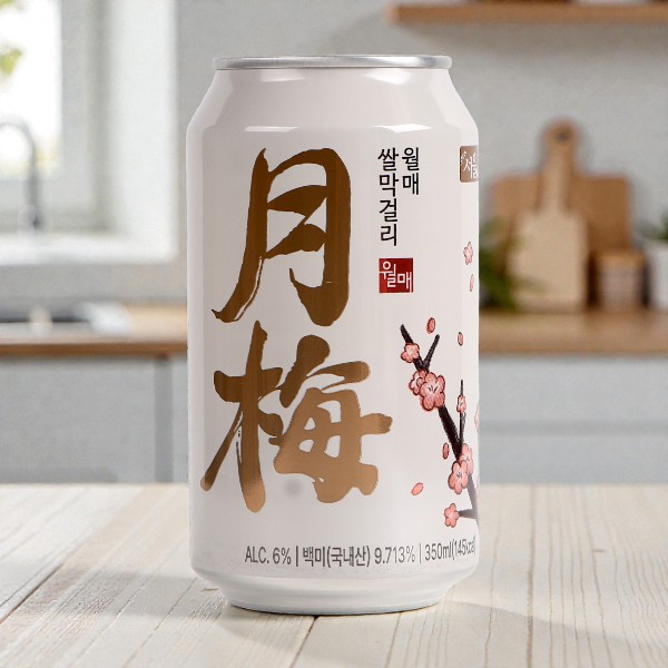 訳ありセール[ソウル] 月梅 (ウォルメ) 米 マッコリ (缶) 350ml Alc.6％/【賞味期限：2026/10/1】