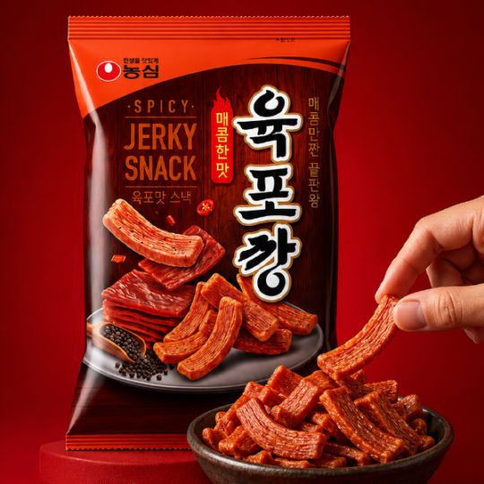[農心] ユッポカン スパイシー 55g｜ピリ辛ビーフジャーキー風味 韓国スナック