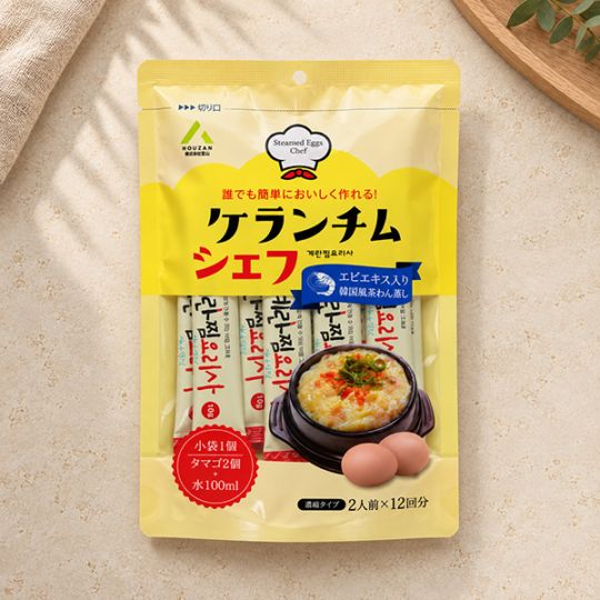 [HOUZAN] ケランチムシェフ 韓国風茶碗蒸しの素 120g（10g×12包）｜卵と水で簡単レンジ調理
