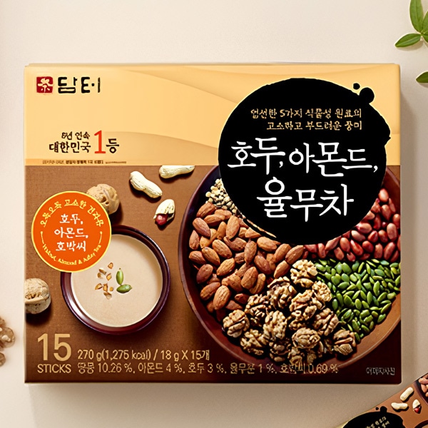 [ダムト] クルミ アーモンド 松の実 ハトムギ ユルム茶 18gx15包入 / 伝統茶 健康茶 韓国お茶 朝食 1食置き換え 1食おきかえ 健康飲料 韓国飲み物 韓国食品