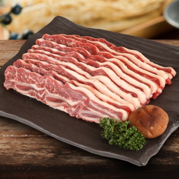[凍] 骨付き LAカルビ スライス 1kg /牛カルビ 骨付きカルビ 焼肉 BBQ 韓国料理 