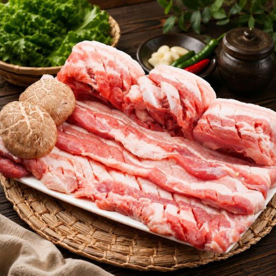 [凍]蜂の巣豚サムギョプサル約500g / 厚さ1cm 豚バラ 焼肉 BBQ 韓国焼肉 サムギョプサル用 厚切り 冷凍 グルメ
