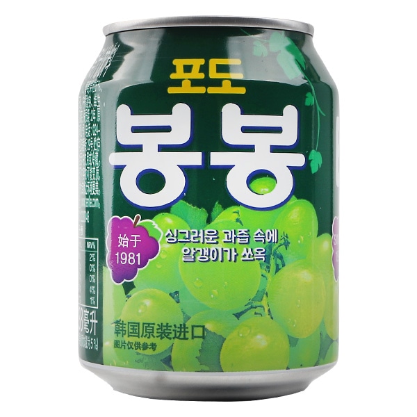 [ヘテ]ぶどうジュース(缶) 238ml/ボンボン 韓国飲み物 ドリンク