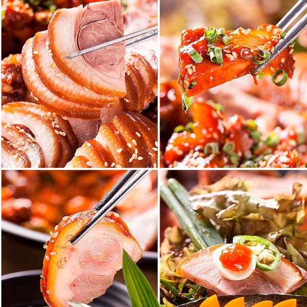 [冷]沖縄産故郷王豚足1kg(固まり)(味付)/韓国商品 韓国食材 豚肉 加工食品