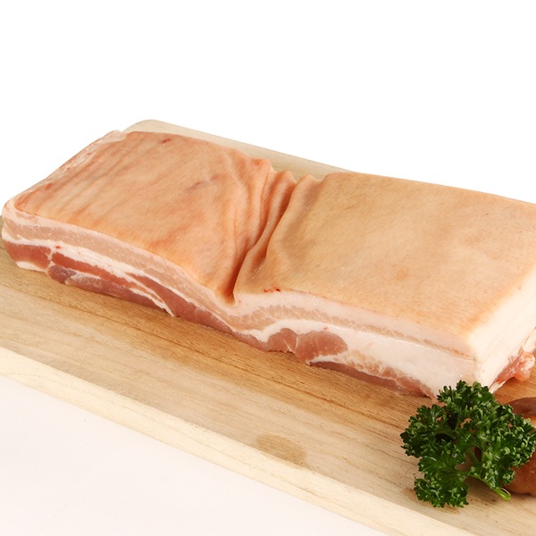 [凍]豚の皮付きバラ肉ブロック約1kg【量り売り】※クレジットカード・銀行振込支払い不可※